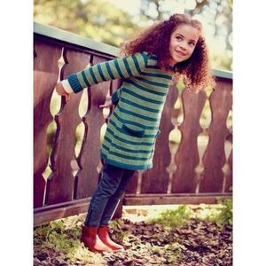 Tea Collection Toddler Girls 4 Marzella Stripe Sweater Tunic in Tidal